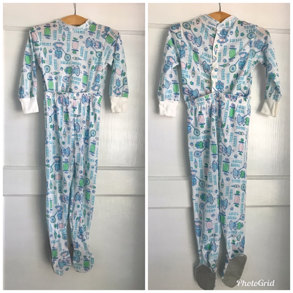 ❤️ Vintage bunny feet sweets carters snap pajamas